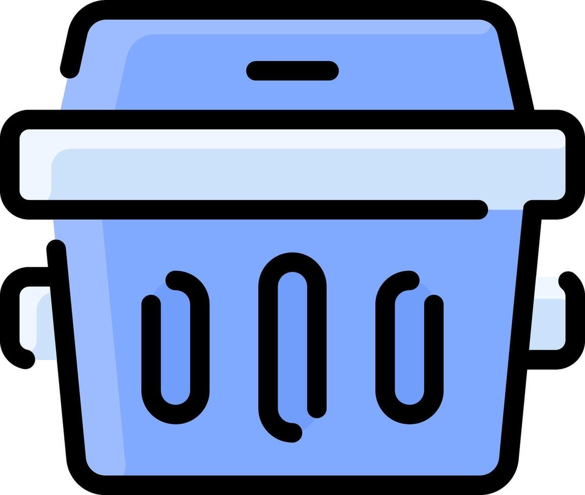 A blue trash can icon on a white background vector