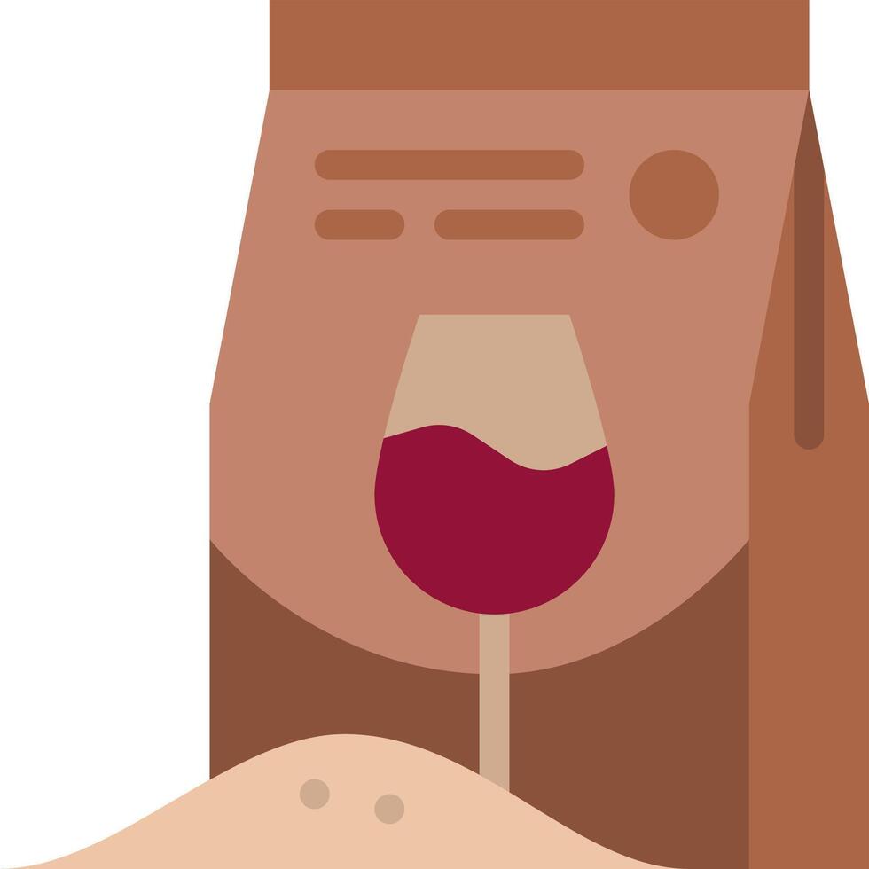 A glass of wine and a bag of wine vector