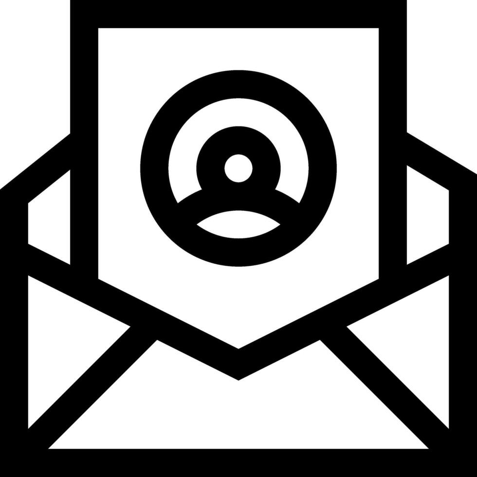 Email icon with a person in the middle vector