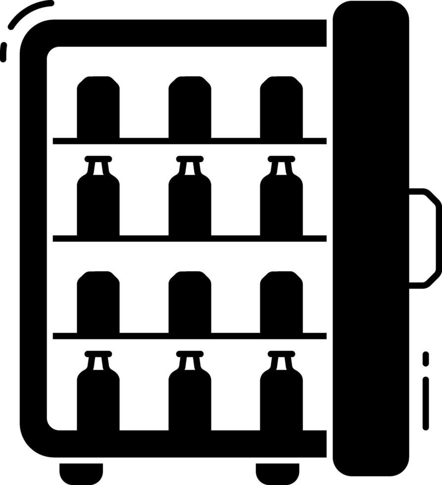 A refrigerator with bottles inside it vector