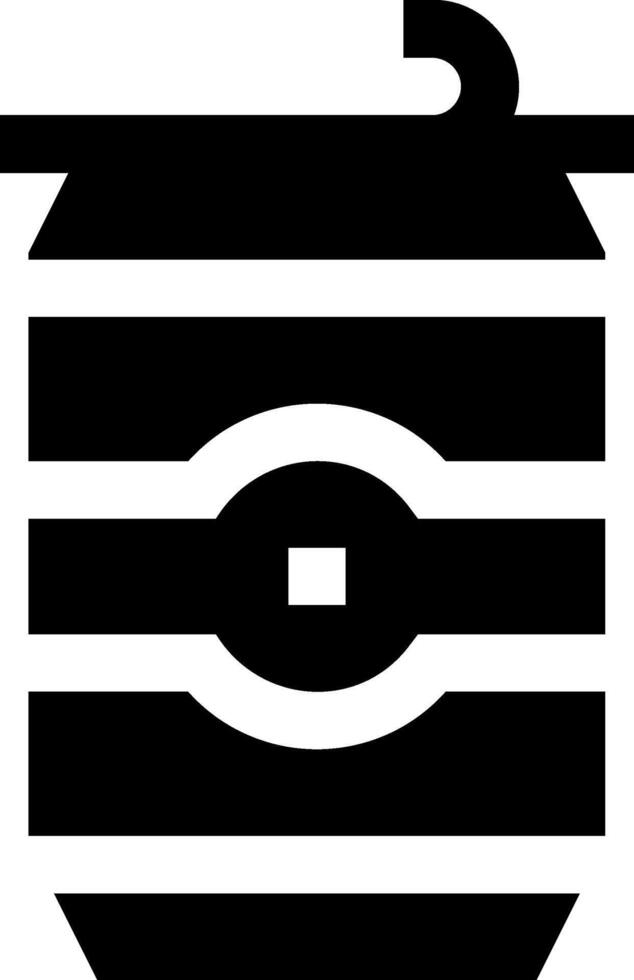 A black and white icon of a barrel vector