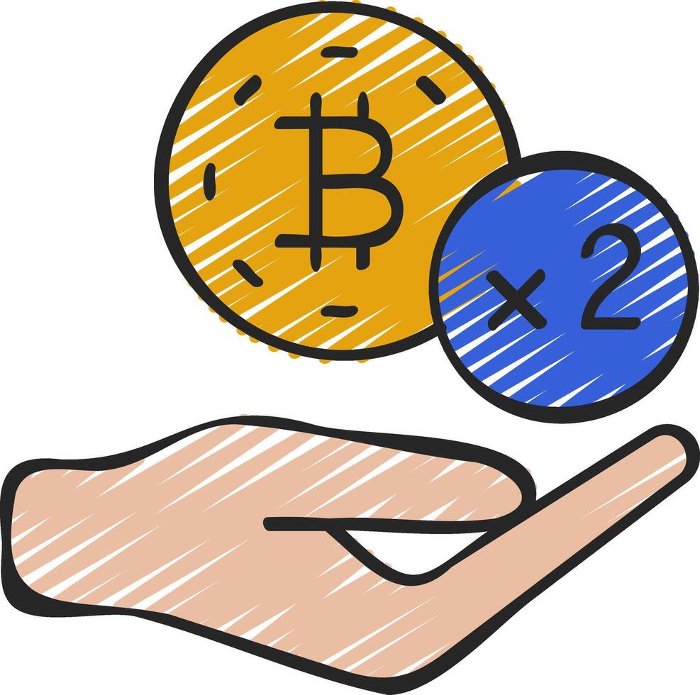 Bitcoin and bitcoin cash icon illustration vector