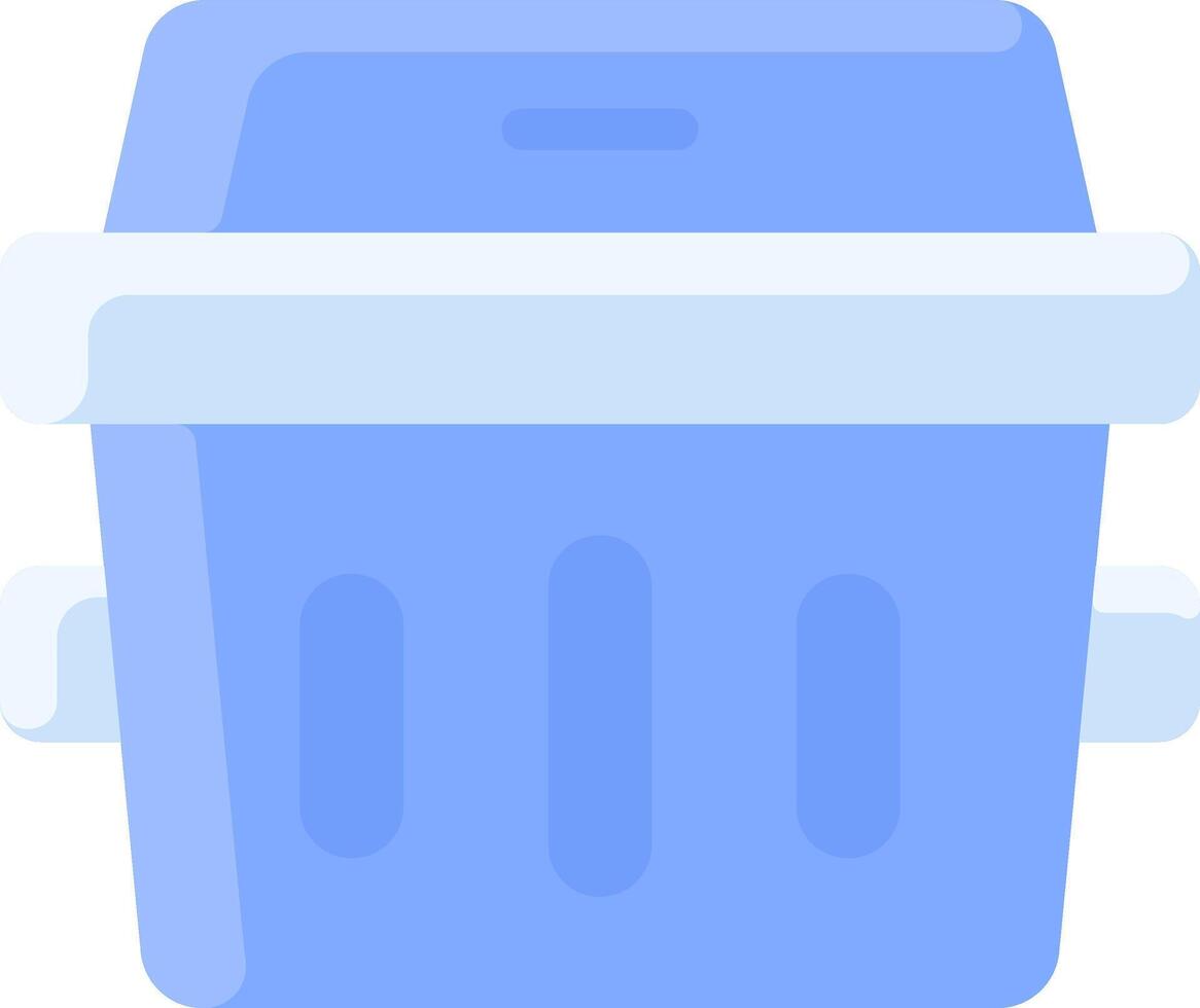 A blue trash can with a lid vector
