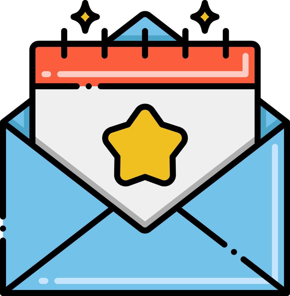 Email envelope with star icon vector