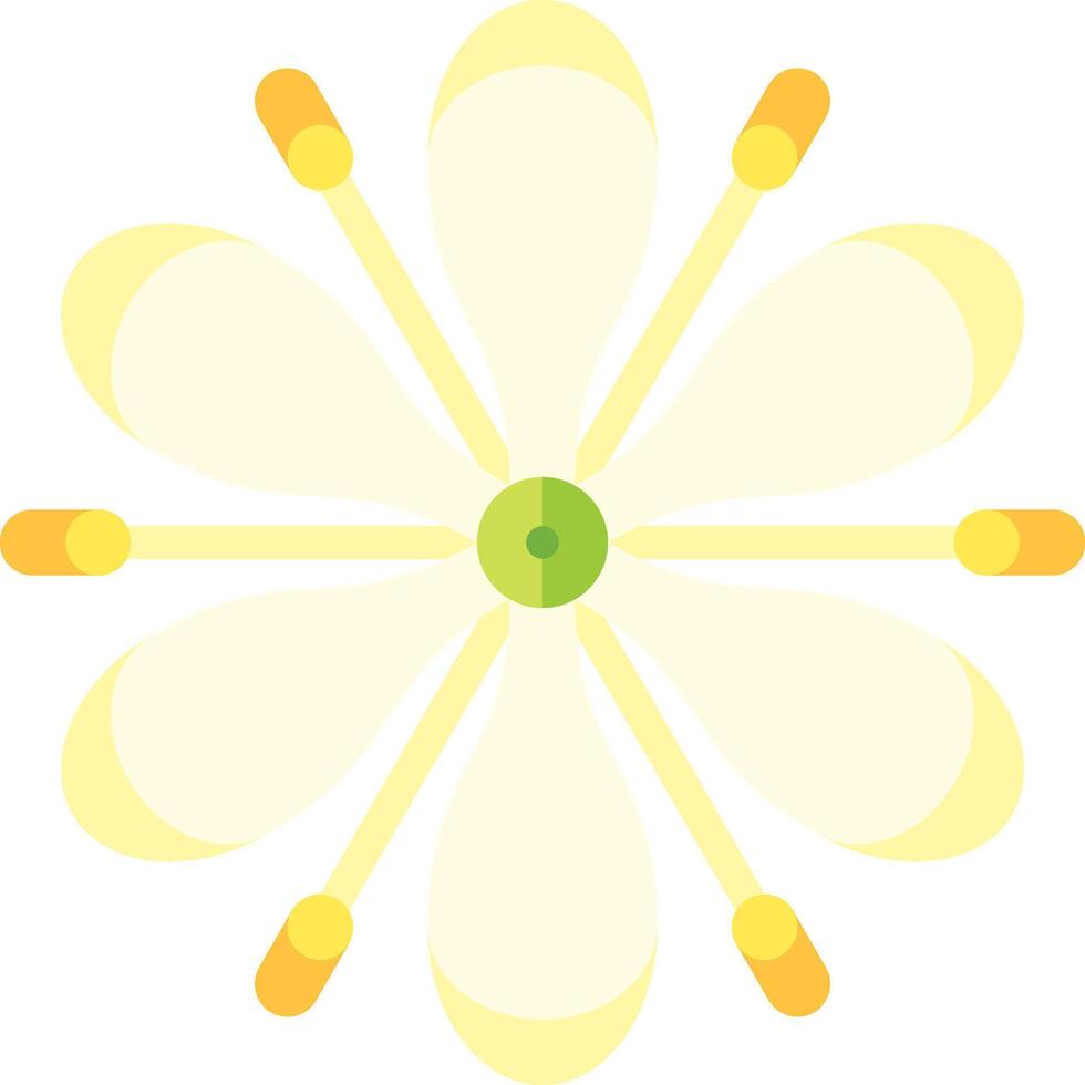 A yellow flower with four petals on a white background vector