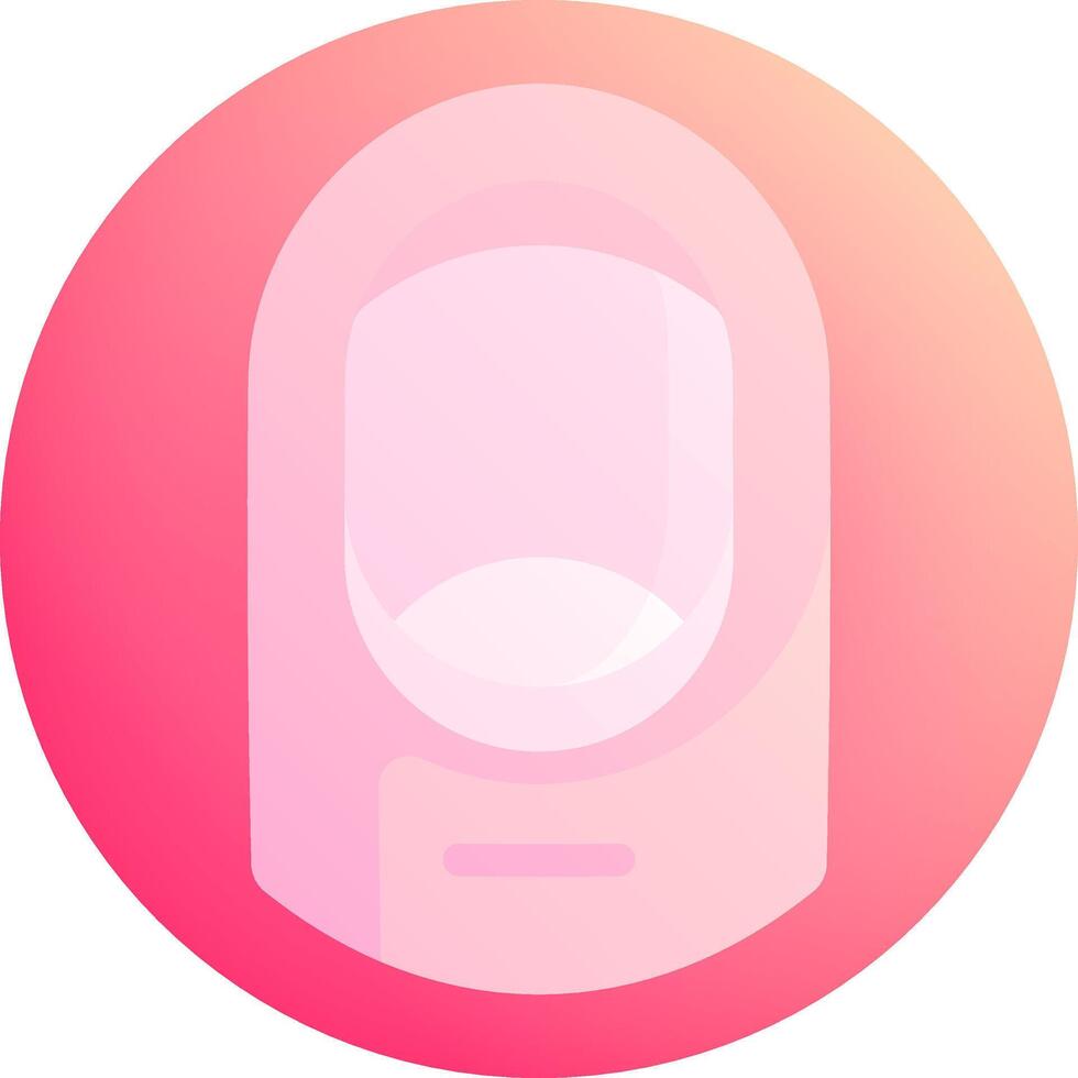 A pink and white circular icon with a pink and white background vector
