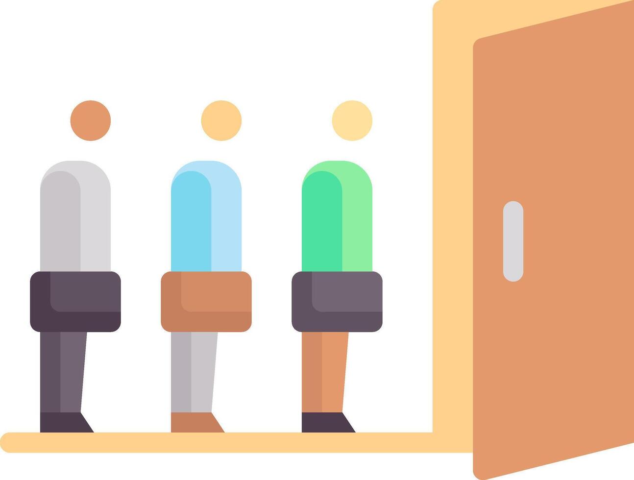 Illustration of people standing in line to enter a room vector