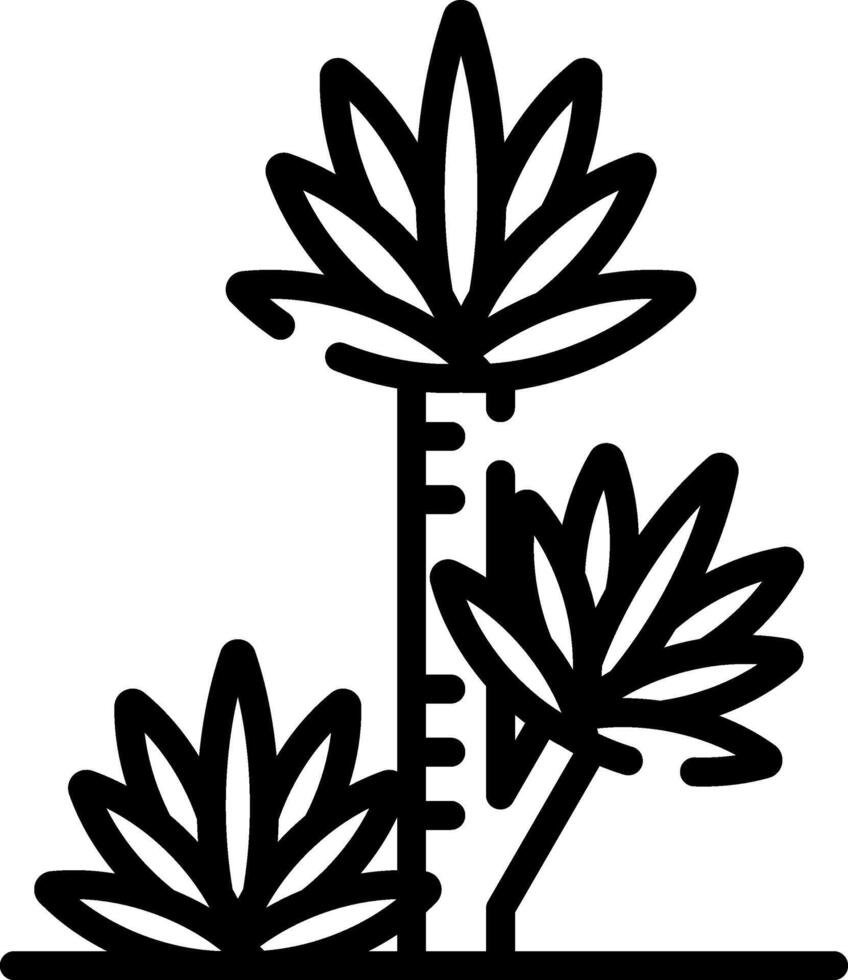 A black and white drawing of a plant vector
