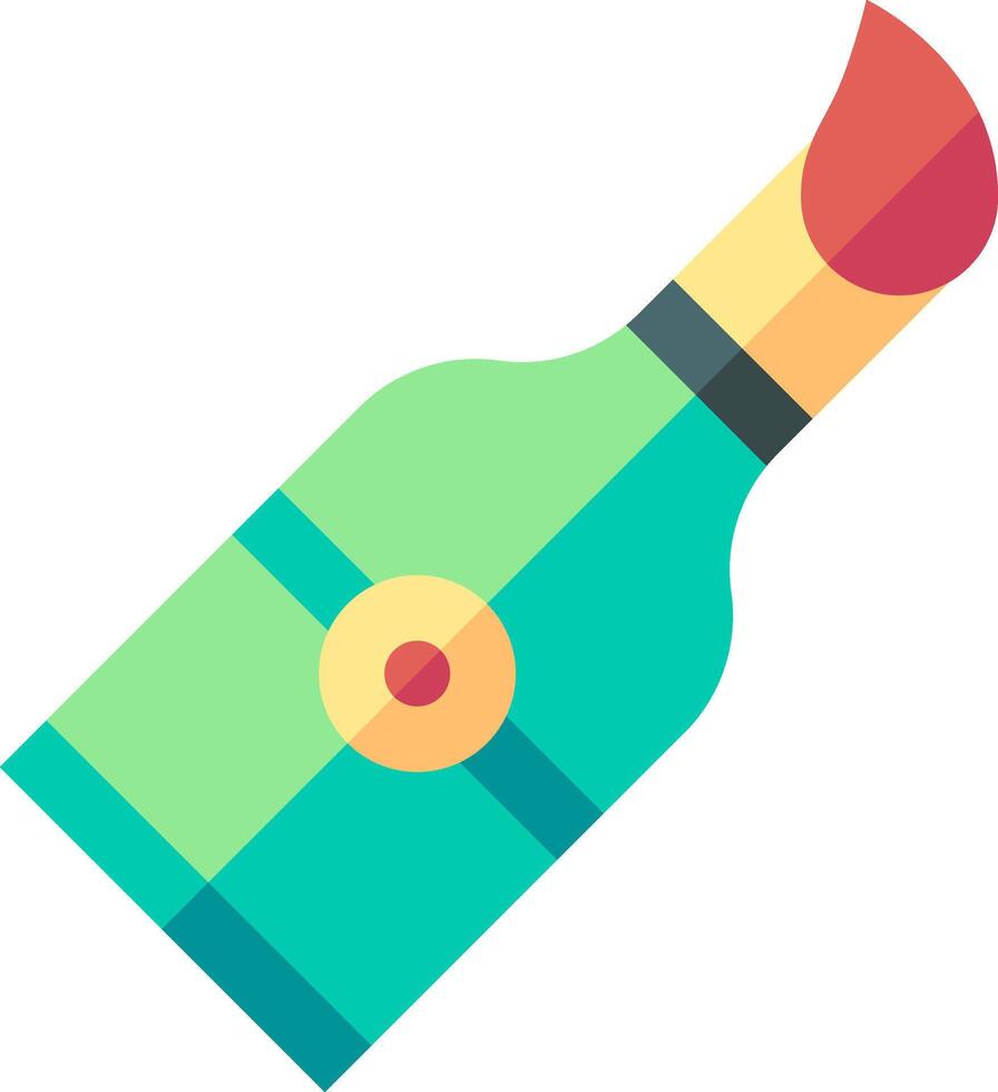 A bottle of champagne with a red cap vector