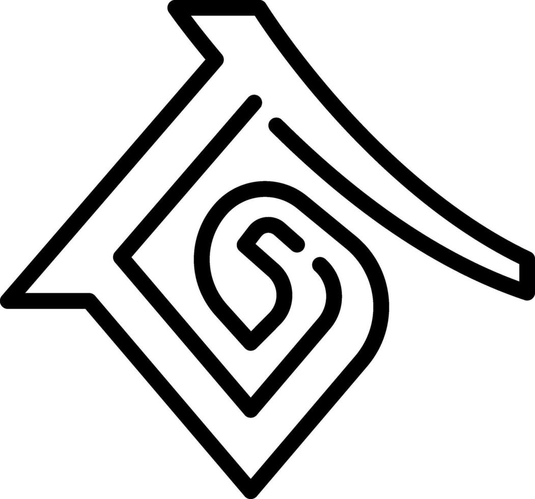 A black and white drawing of a symbol vector