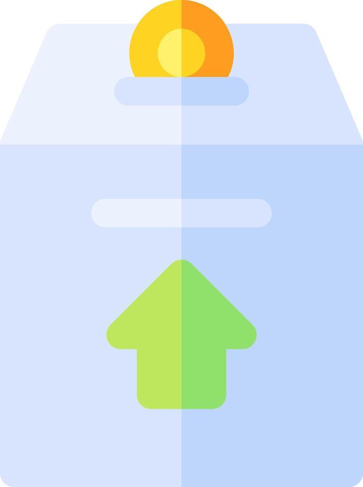 A box with an arrow pointing up and a coin vector