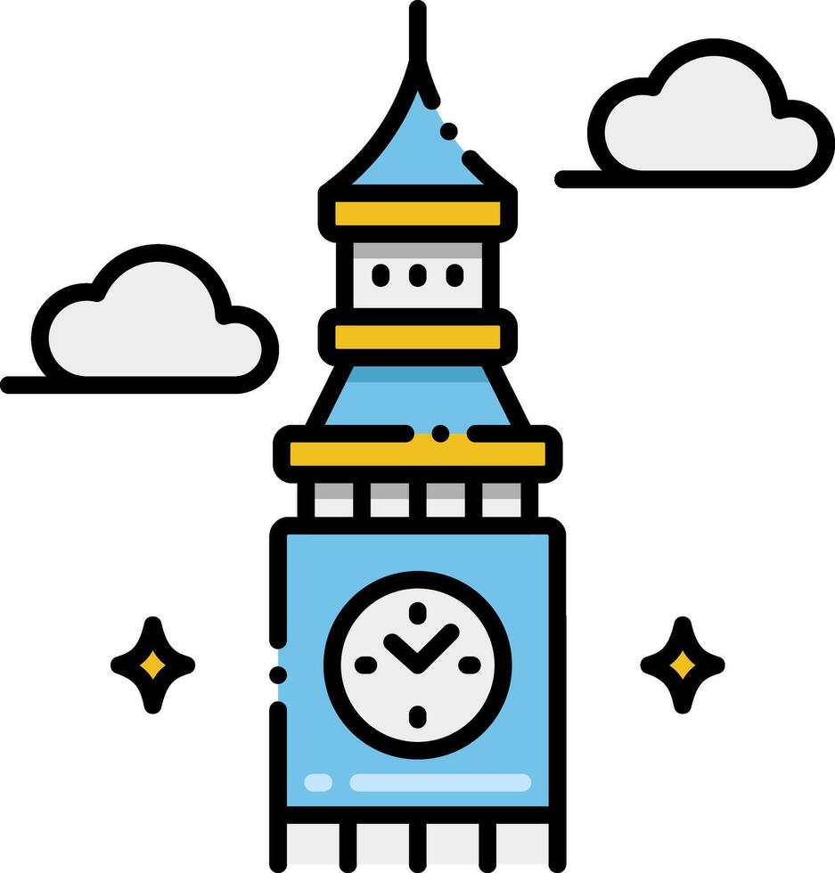 Big ben clock icon illustration vector