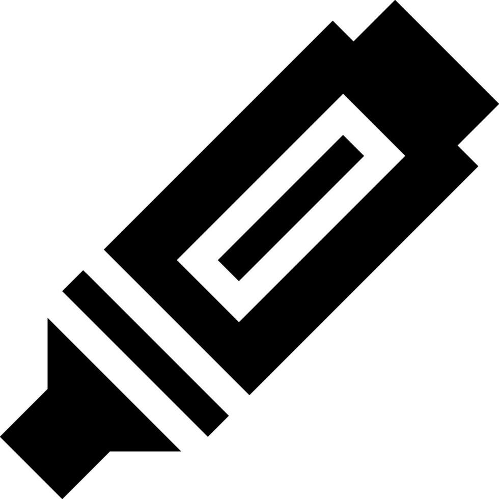 A black and white pen icon on a white background vector
