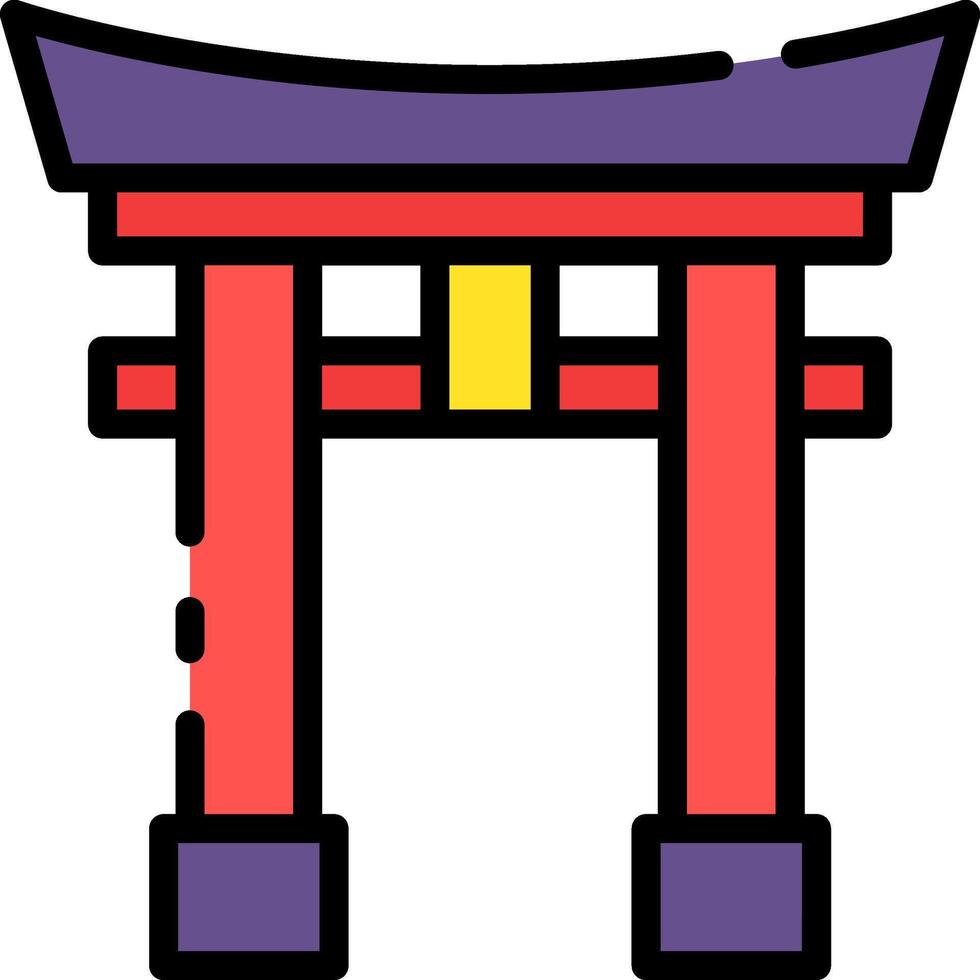 Japanese tori gate illustration vector