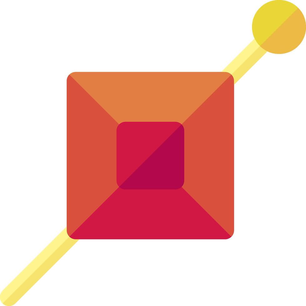 A red square with a yellow dot on it vector
