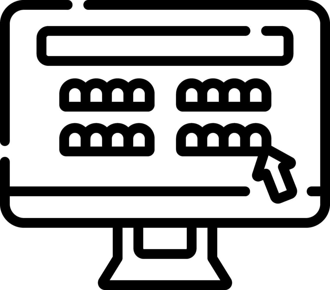 A computer monitor with a mouse pointing to it vector