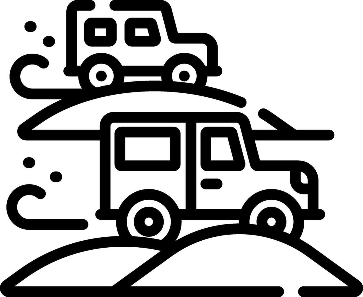 A black and white image of a truck and a car vector