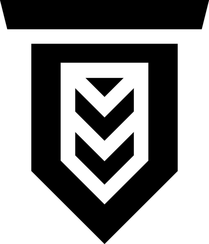 A black and white logo of a chevron vector