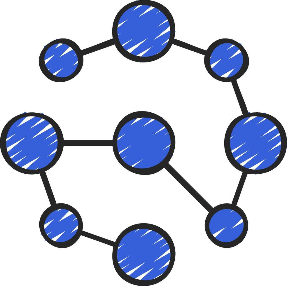 A blue and black network diagram vector