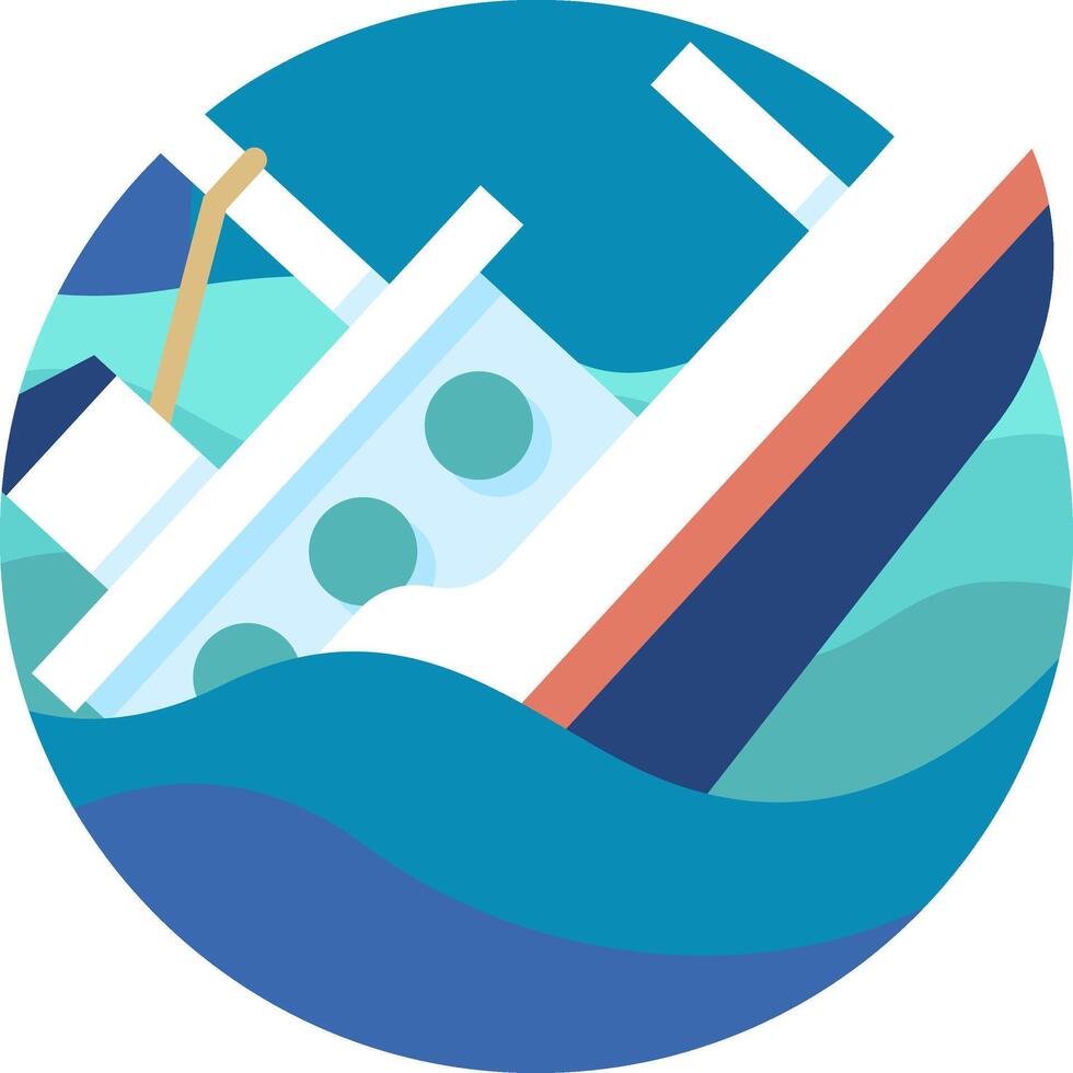 A ship is sinking in the ocean vector