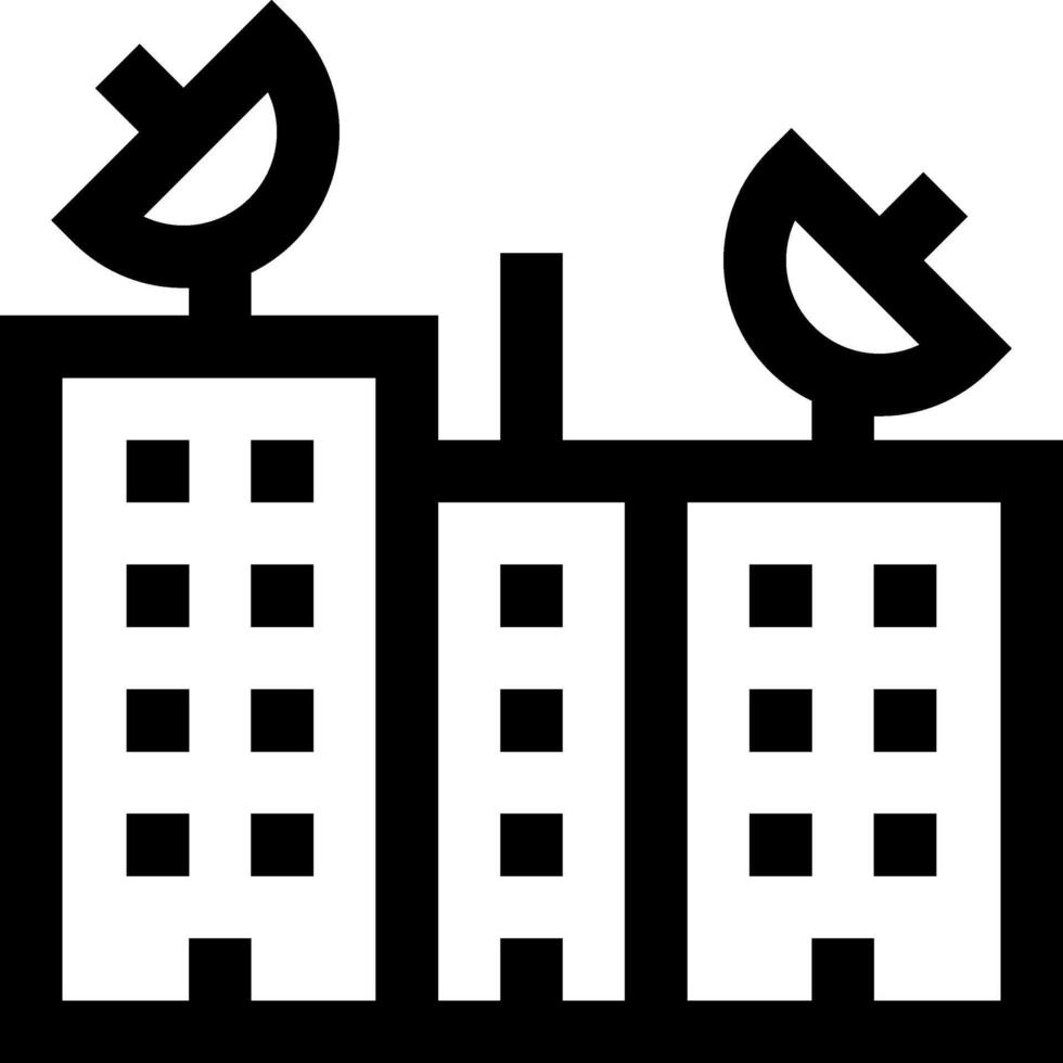A black and white image of a building with a bird on it vector