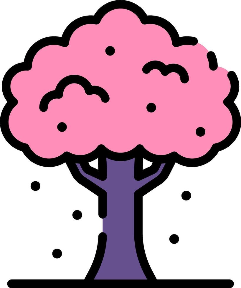 A pink tree with snow on it vector