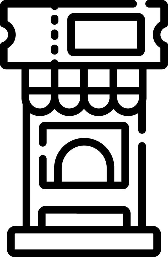 A black and white icon of a pizza oven vector