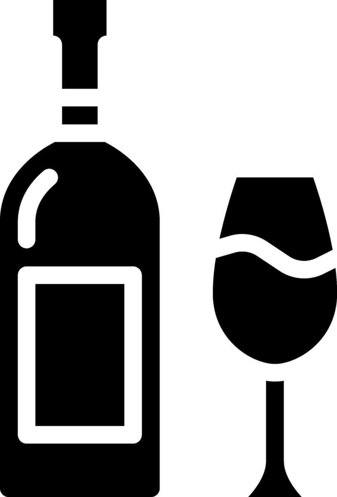 Wine bottle and glass vector