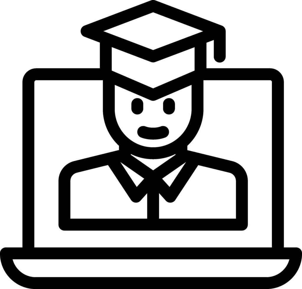 A black and white image of a man in a graduation cap vector