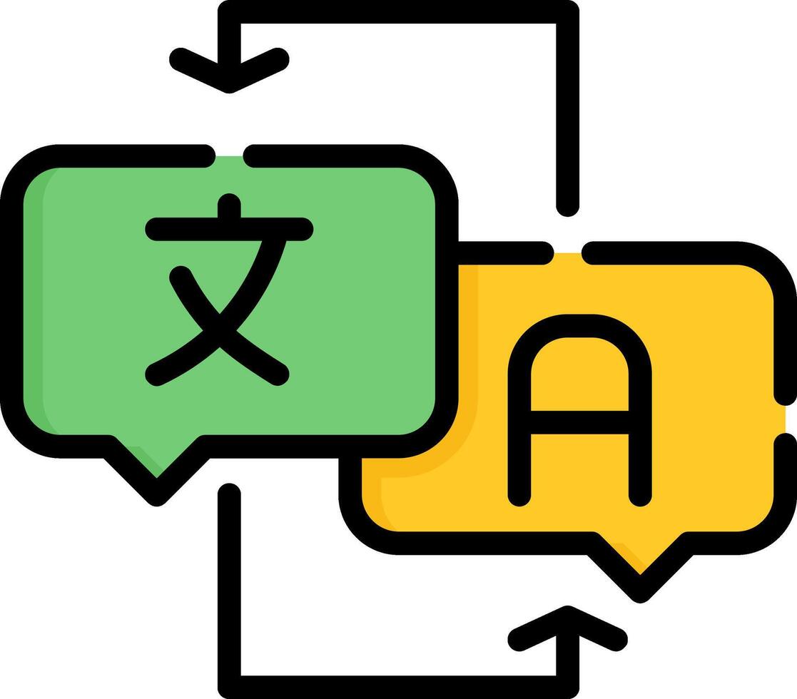 Two speech bubbles with chinese characters vector