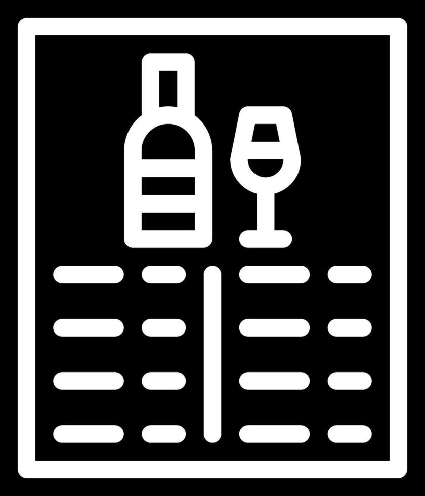 A black and white icon of a wine glass and bottle vector