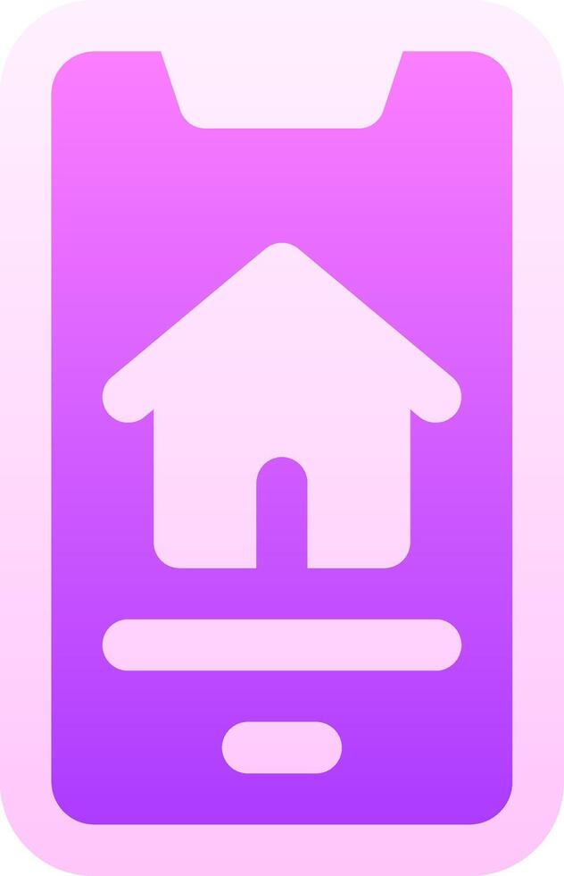 A purple and white icon with a house on it vector