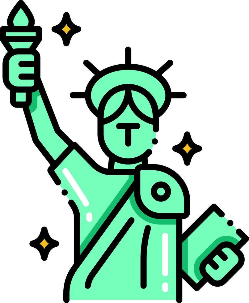 The statue of liberty is holding a torch vector