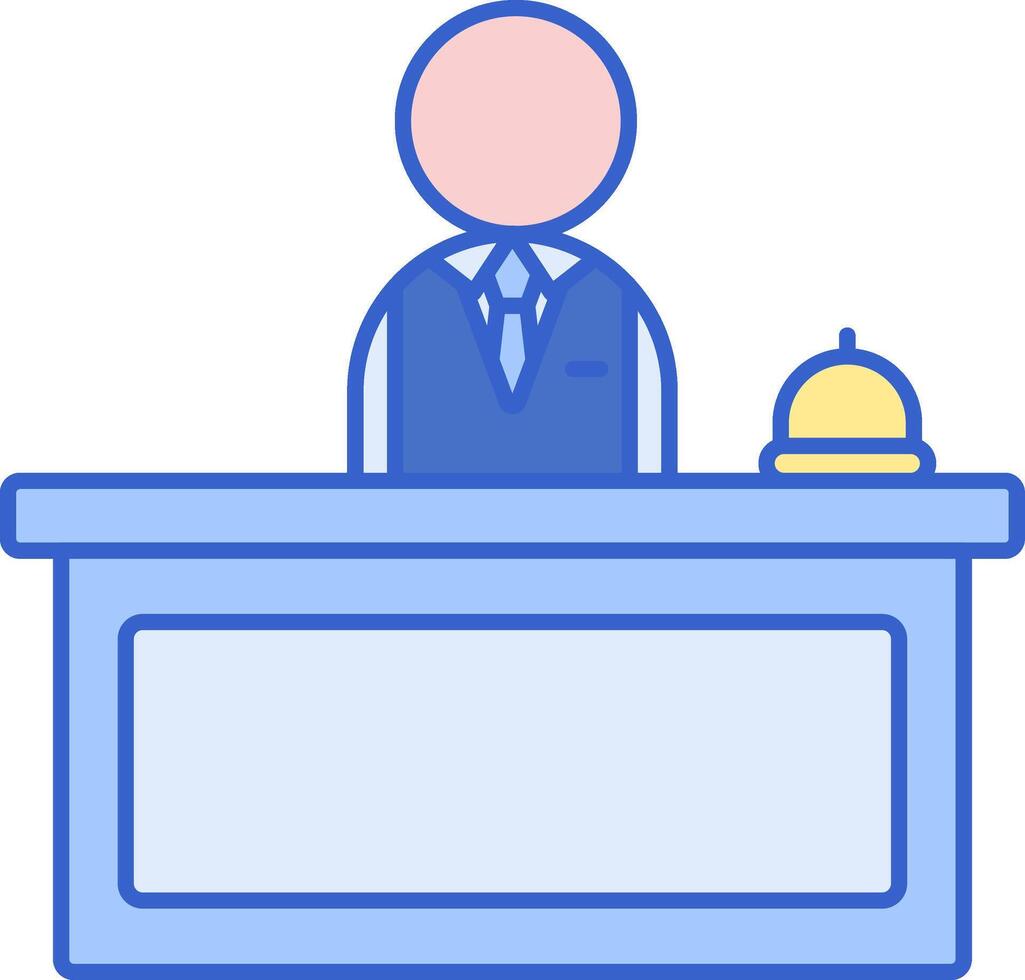 A man in a suit is standing at a desk vector