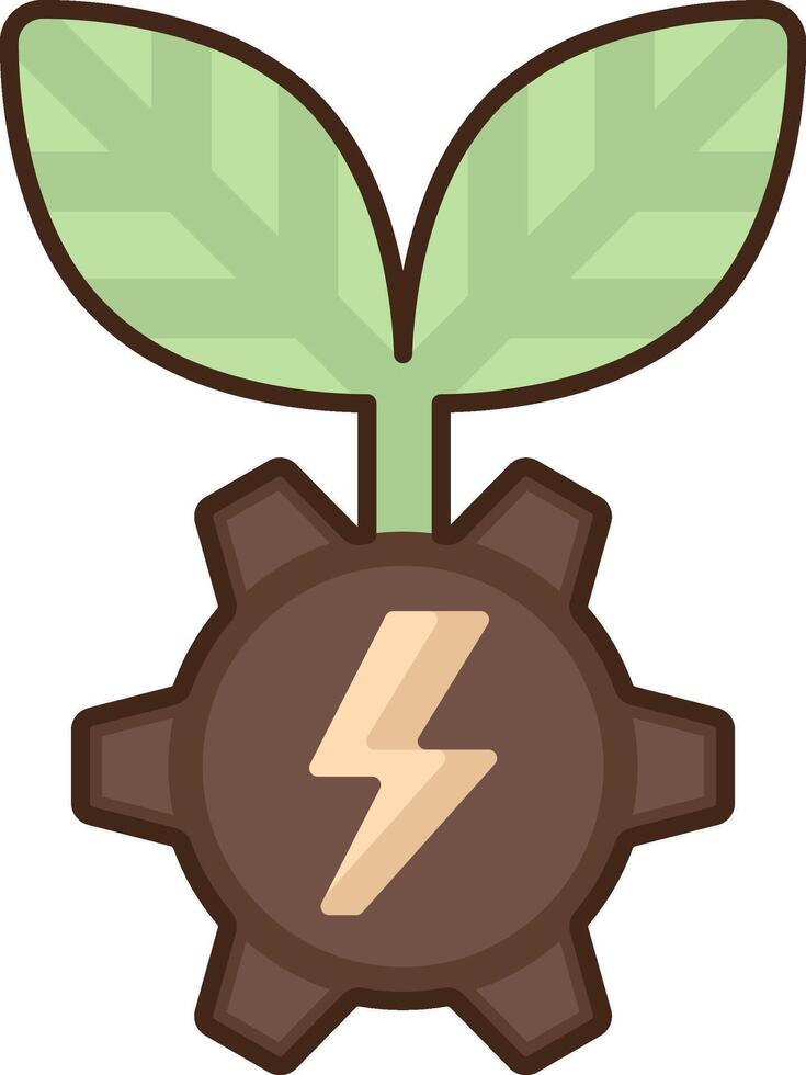 A cartoon plant with a lightning bolt on it vector