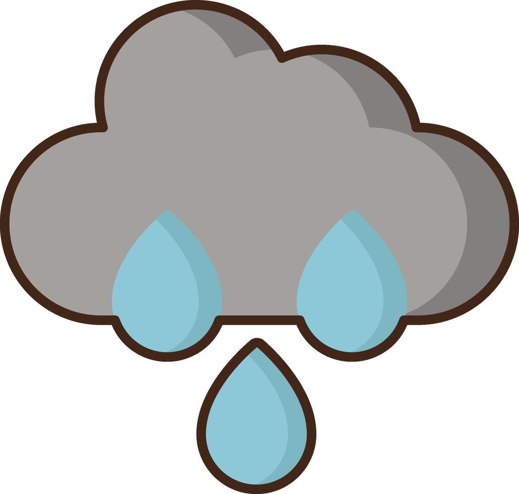 Rain cloud icon with rain drops vector