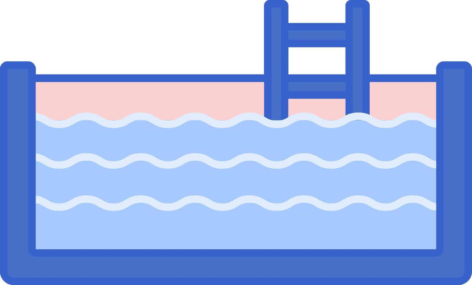 A blue swimming pool with a ladder vector