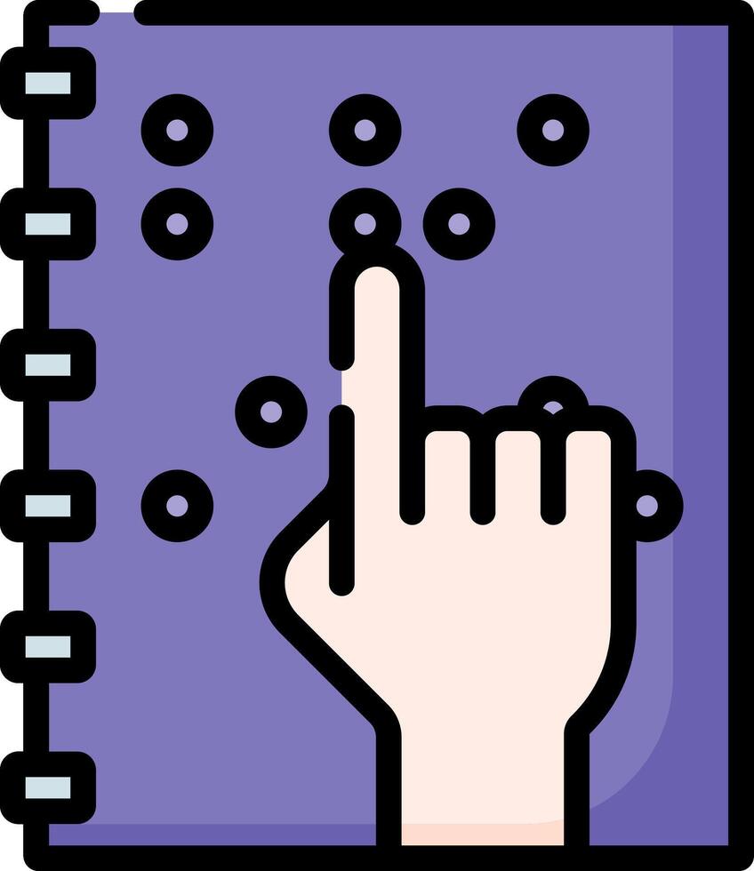 A hand pointing to a notebook with dots on it vector