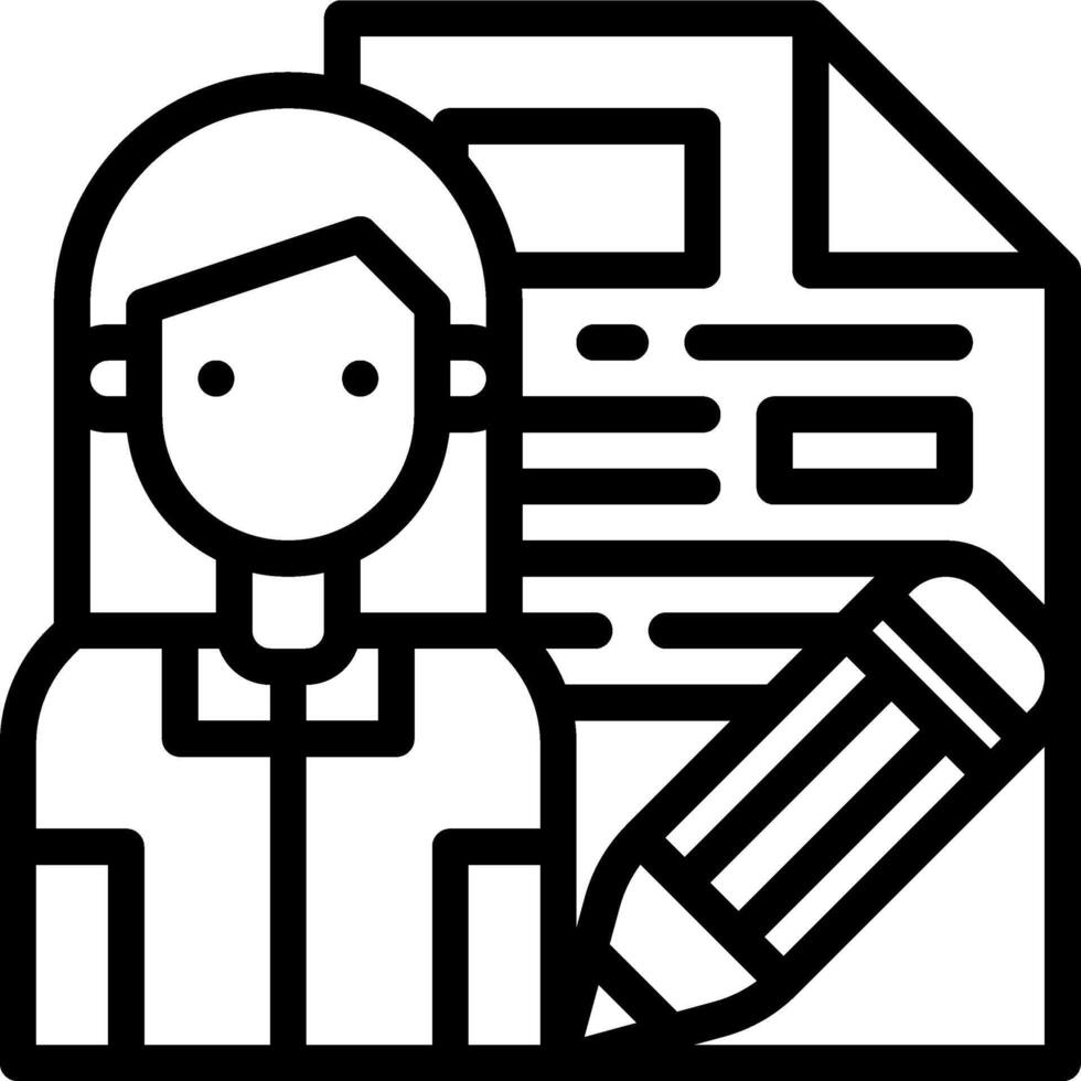 A woman holding a pen and paper with a document vector