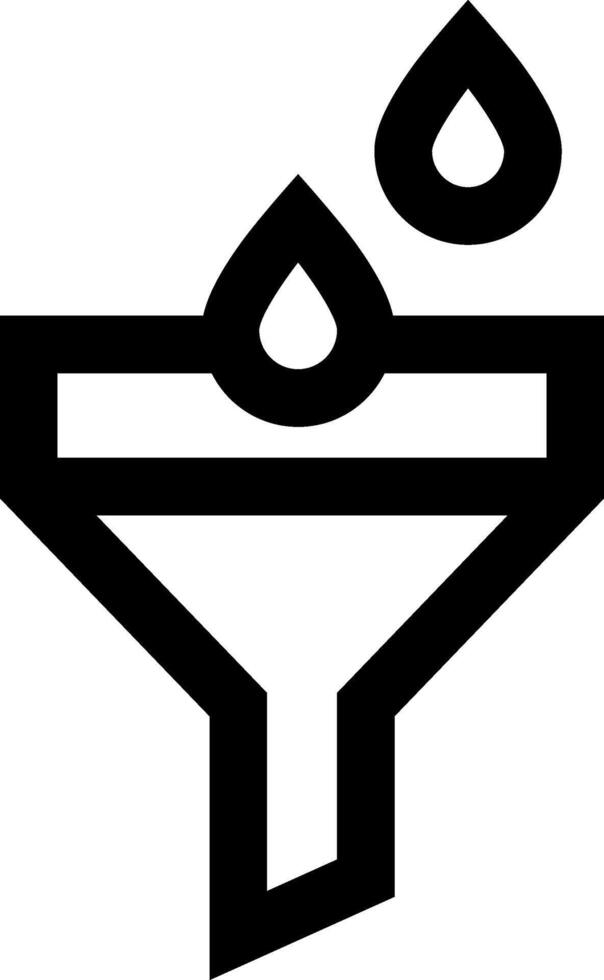 A black and white logo of a funnel with a drop of liquid vector