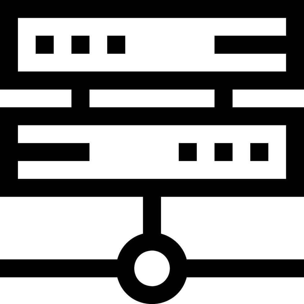 A black and white image of a server rack vector