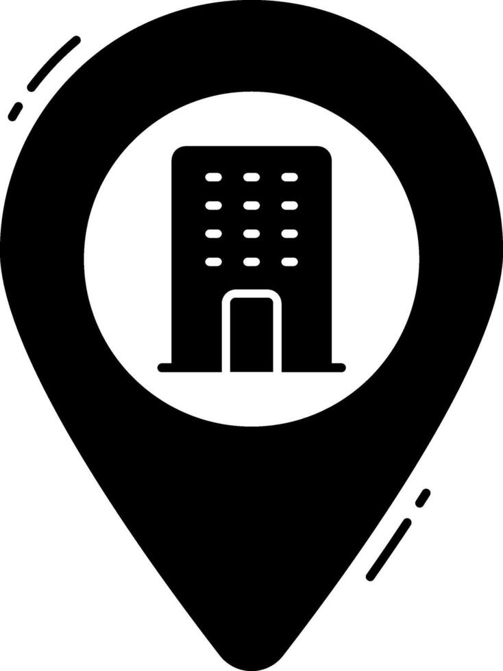 A map pointer with a building in it vector