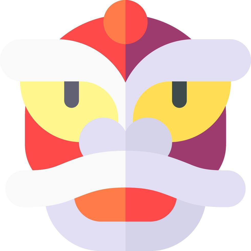 A cartoonish chinese mask with yellow eyes vector