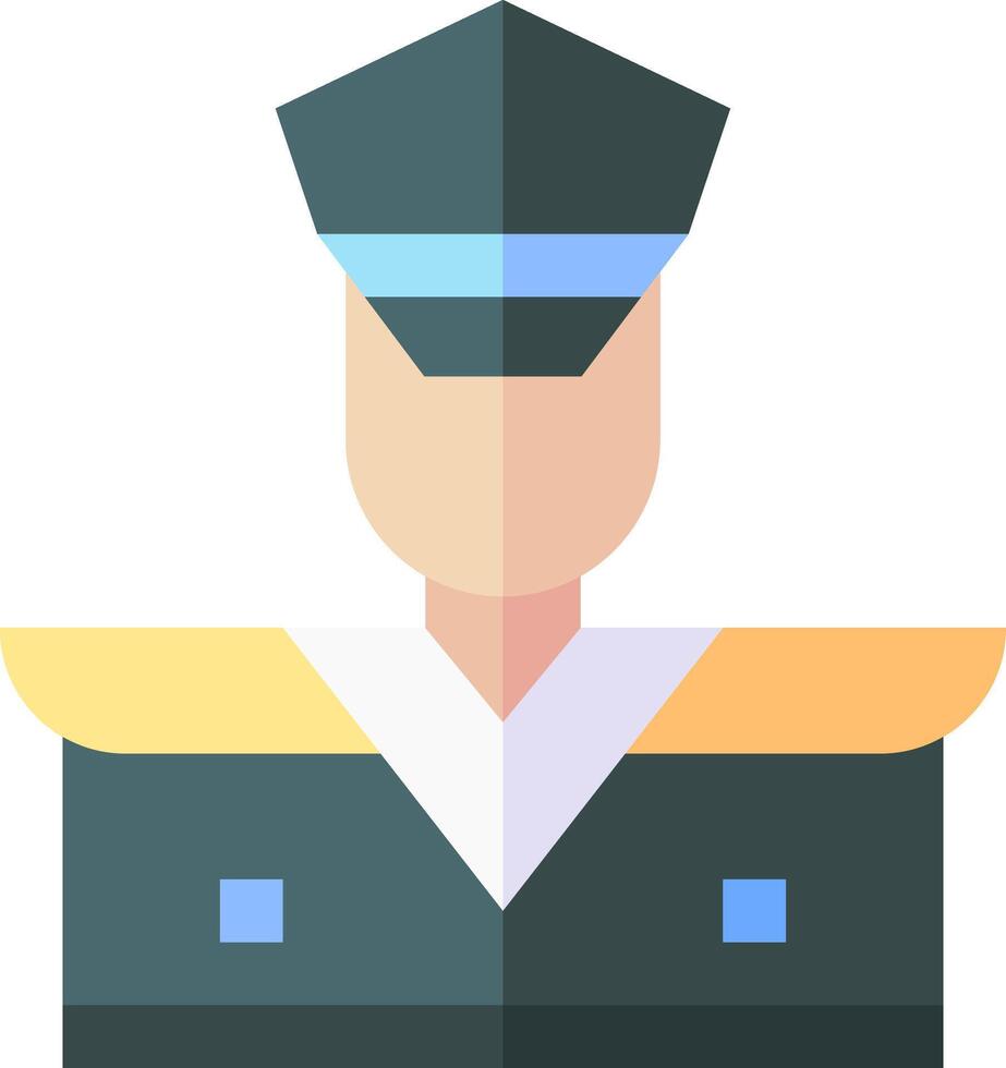 A flat icon of a man in uniform vector