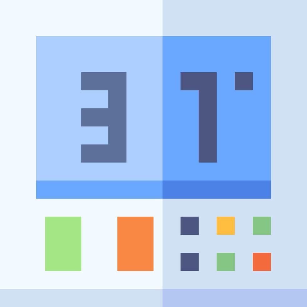 The number 13 is displayed on a square screen vector
