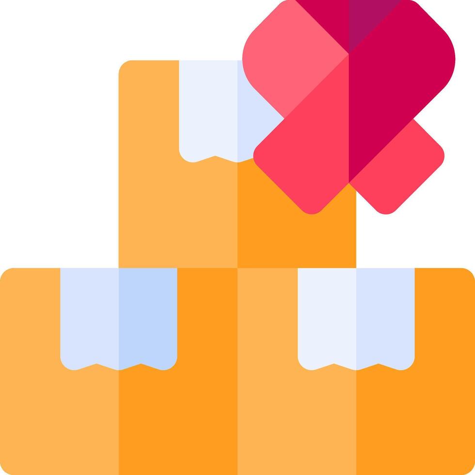 A stack of boxes with a red heart on top vector
