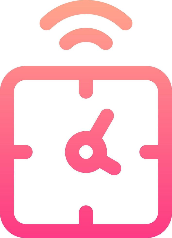 A pink square with a clock and wifi symbol vector