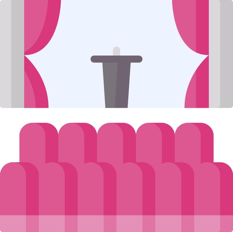 A pink curtain and a microphone vector