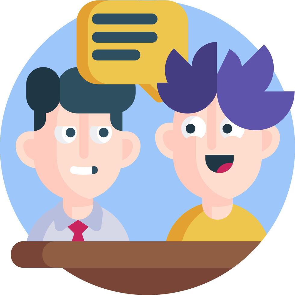 Two people talking with speech bubbles above them vector