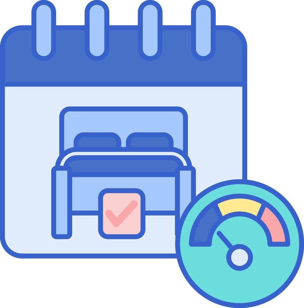 A calendar with a bed and a clock vector